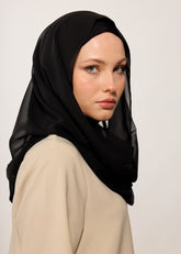 HOUSE OF MODEST-SİYAH ŞİFON PENYE  ŞAL